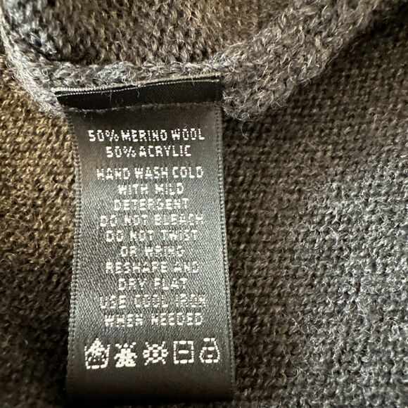 August Silk Womens Sweater Blazer Cardigan Size M Gray Wool Blend Pockets - Picture 9 of 9